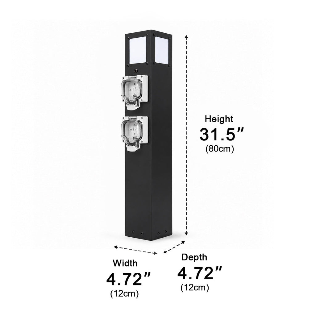 Waterproof Outdoor Pathway Light with GFCI Outlet