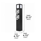 Waterproof Outdoor Pathway Light with GFCI Outlet