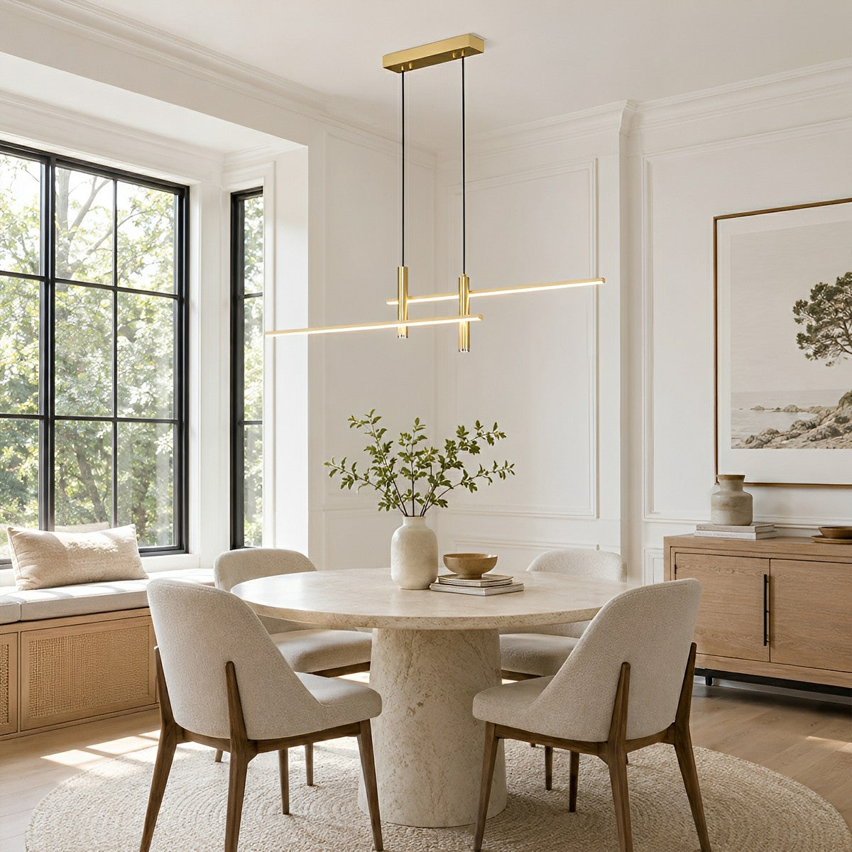 Modern Minimalist Dimmable LED Linear Pendant Light