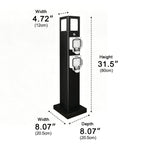 Steel Outdoor Waterproof Pathway Lights with GFCI-Protected Outlet