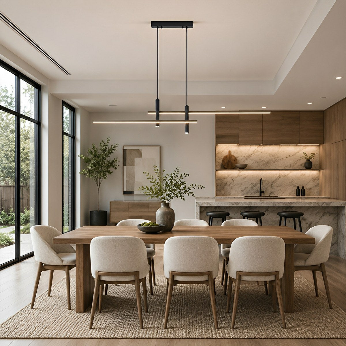 Modern Minimalist Dimmable LED Linear Pendant Light