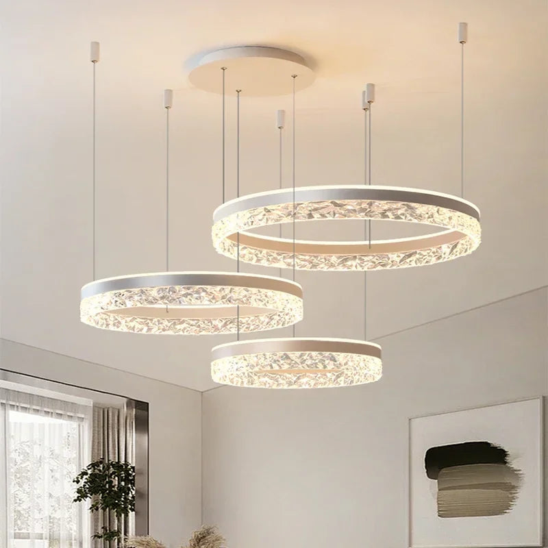 The Halo Rings Chandelier – Modern Acrylic Luxury Pendant Light