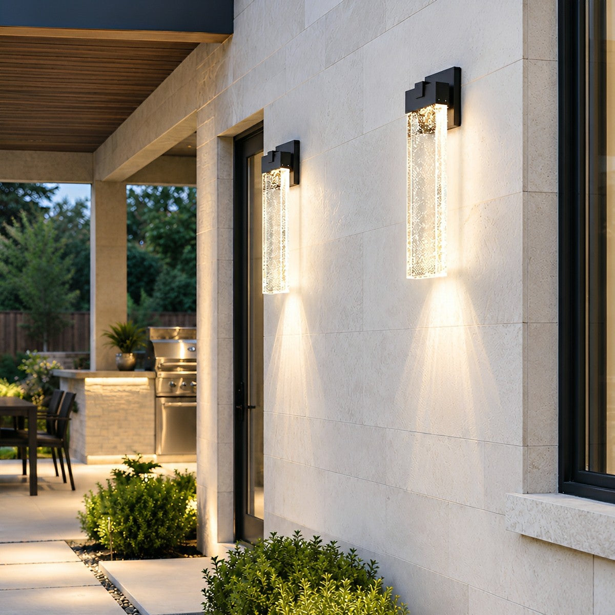 Modern Dimmable Crystal Bubble Outdoor Wall Light