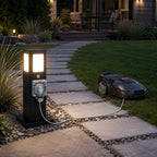 Steel Outdoor Waterproof Pathway Lights with GFCI-Protected Outlet