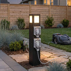Waterproof Outdoor Pathway Light with GFCI Outlet