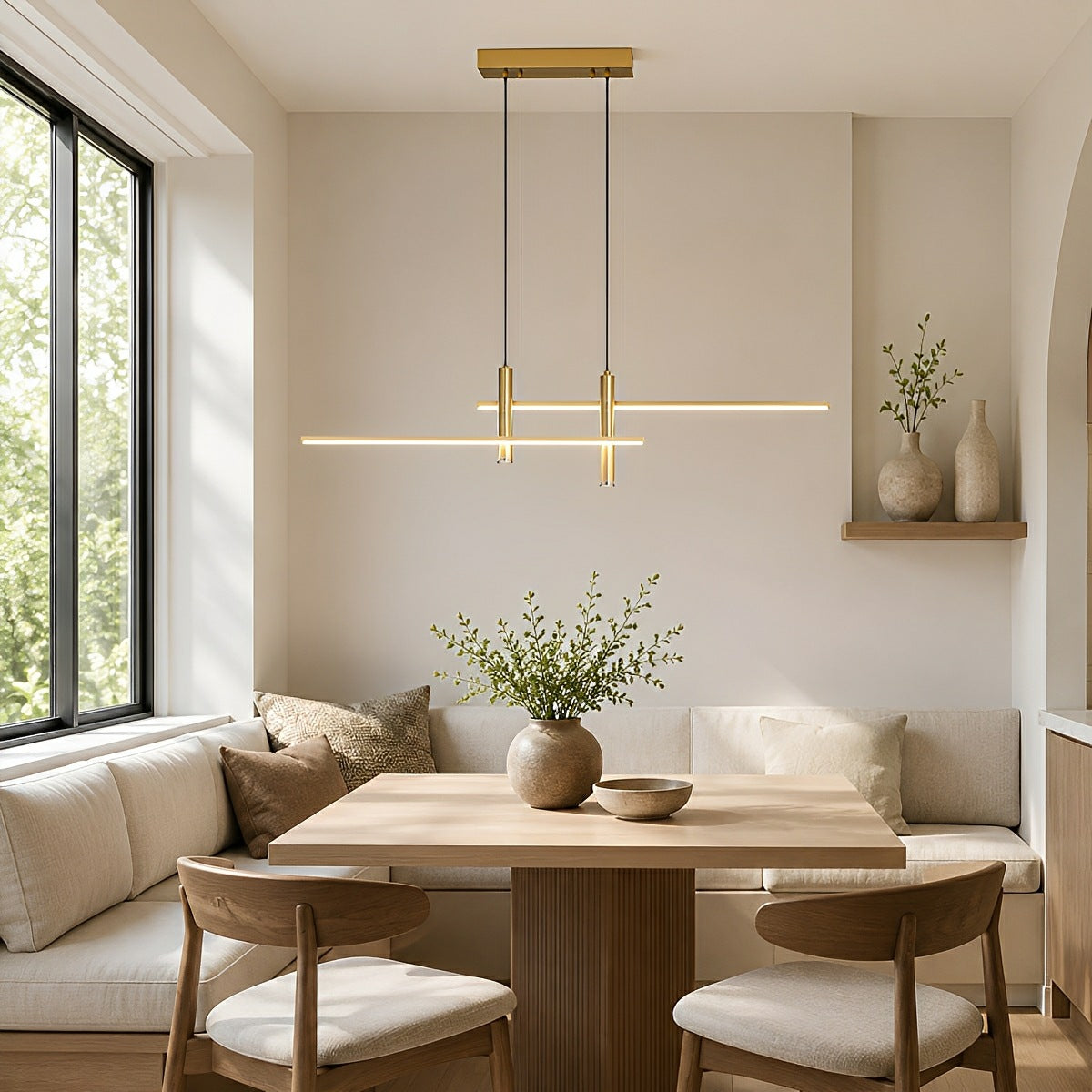 Modern Minimalist Dimmable LED Linear Pendant Light