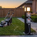 Steel Outdoor Waterproof Pathway Lights with GFCI-Protected Outlet