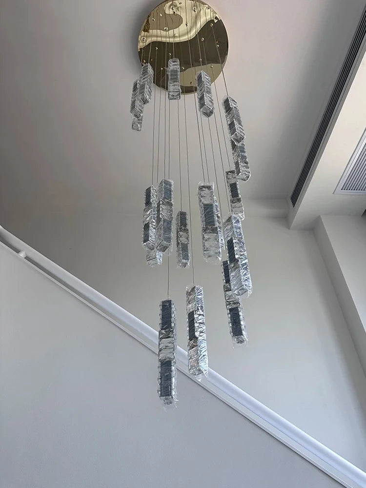 The Sovereign Crystal Chandelier – Nordic Luxury Staircase Pendant
