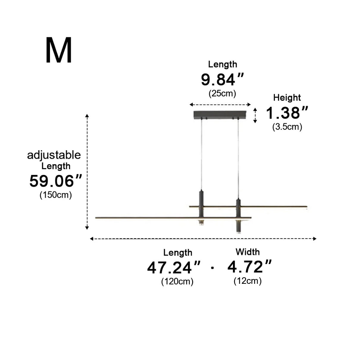 Modern Minimalist Dimmable LED Linear Pendant Light