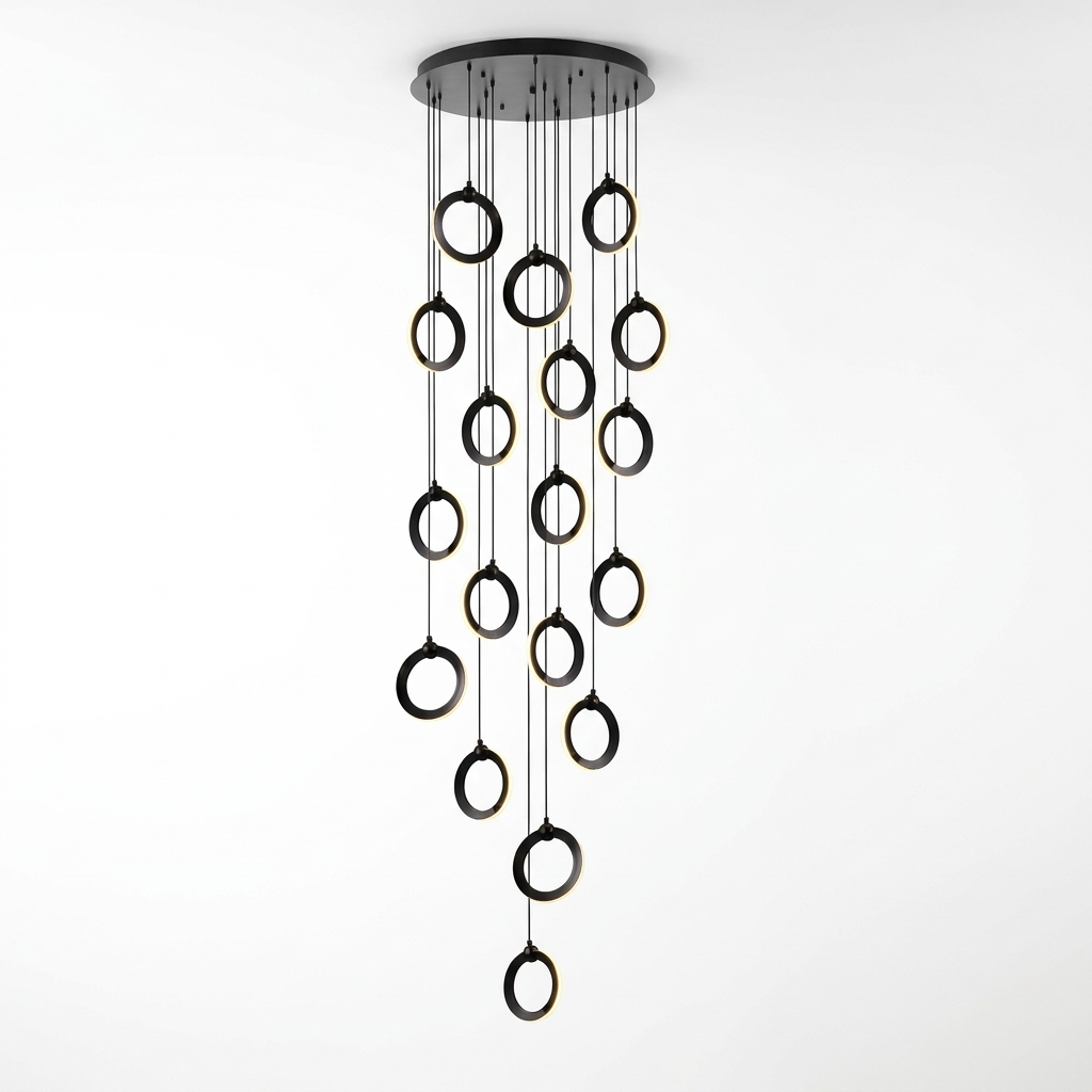 The Aurelia Grand Staircase Chandelier, plain white background product shot